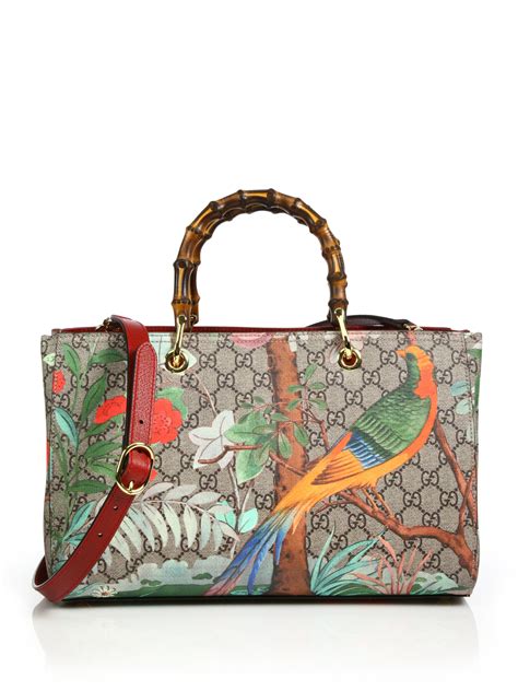 flower gucci purse|gucci bamboo shopper tote.